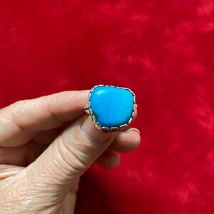 Size 7, turquoise and silver ring